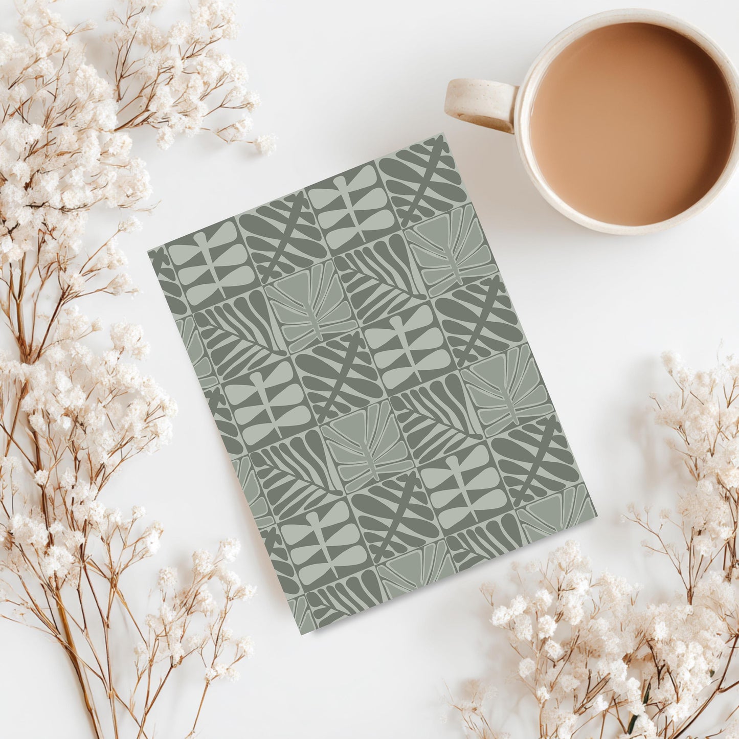 Sage Green Geometric Greeting Card