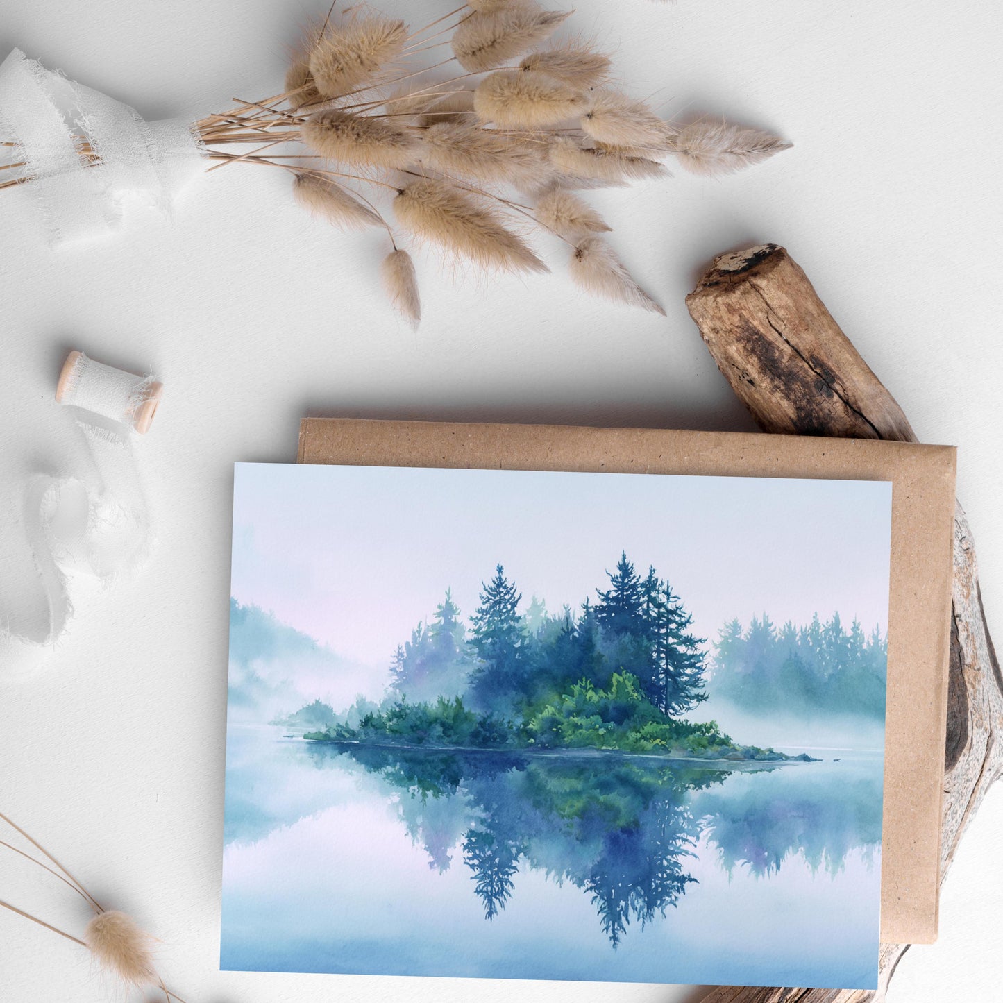 Watercolor Mountain Lake Card