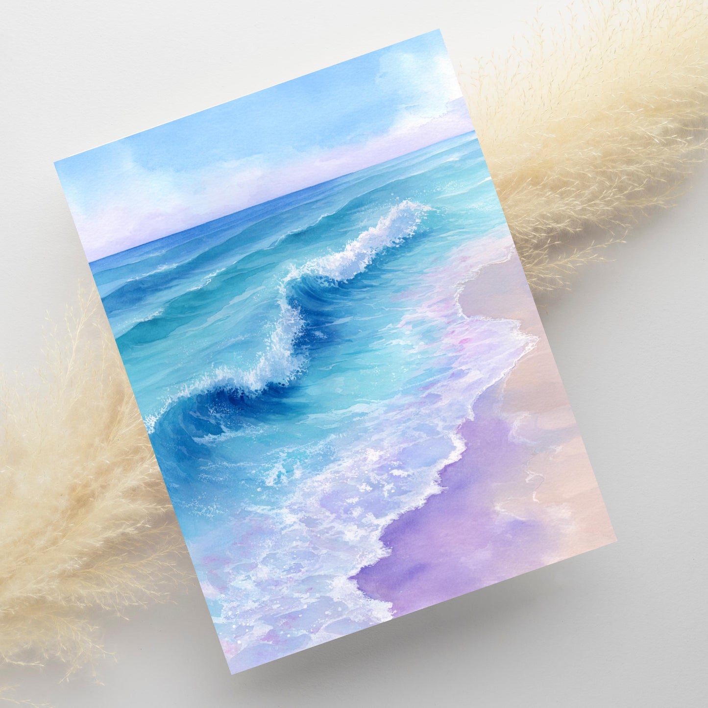 Calm Ocean Watercolor Card