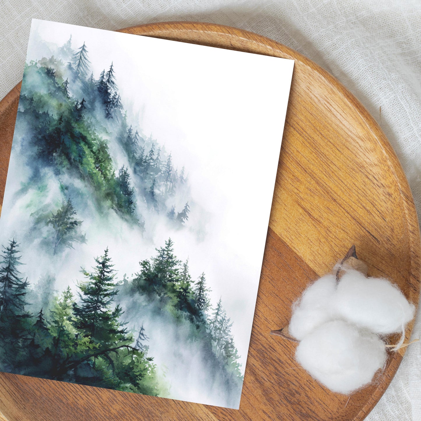 Misty Mountain Pine Tree Greeting Card