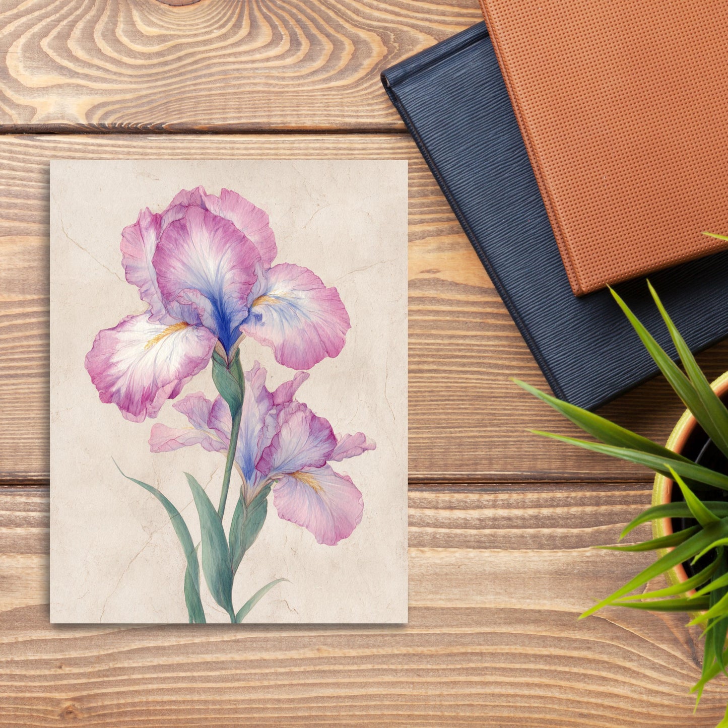 Watercolor Iris Greeting Card