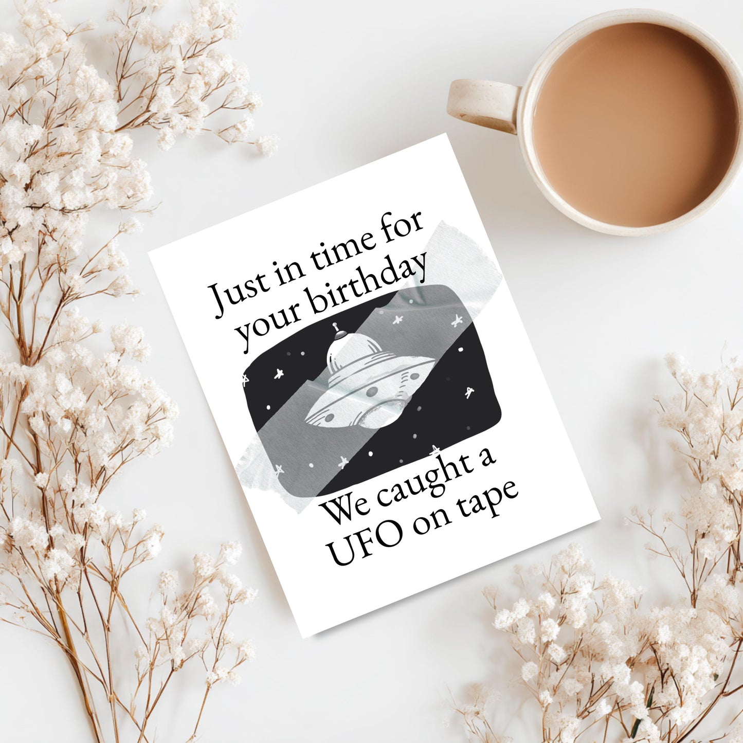 UFO Happy Birthday Card