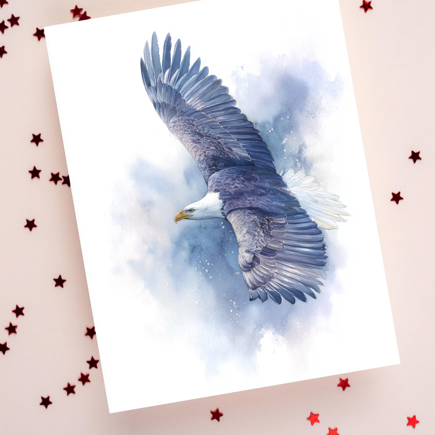 Watercolor Bald Eagle Greeting Card