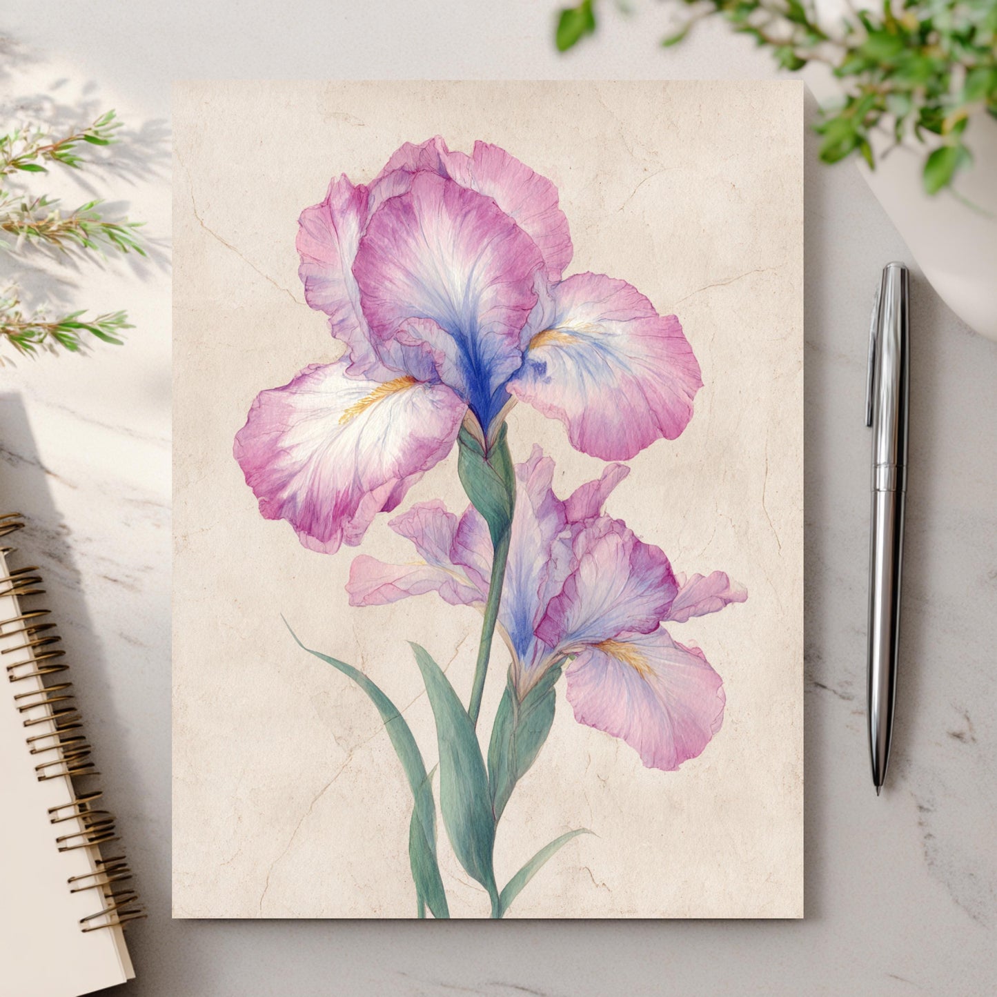Watercolor Iris Greeting Card