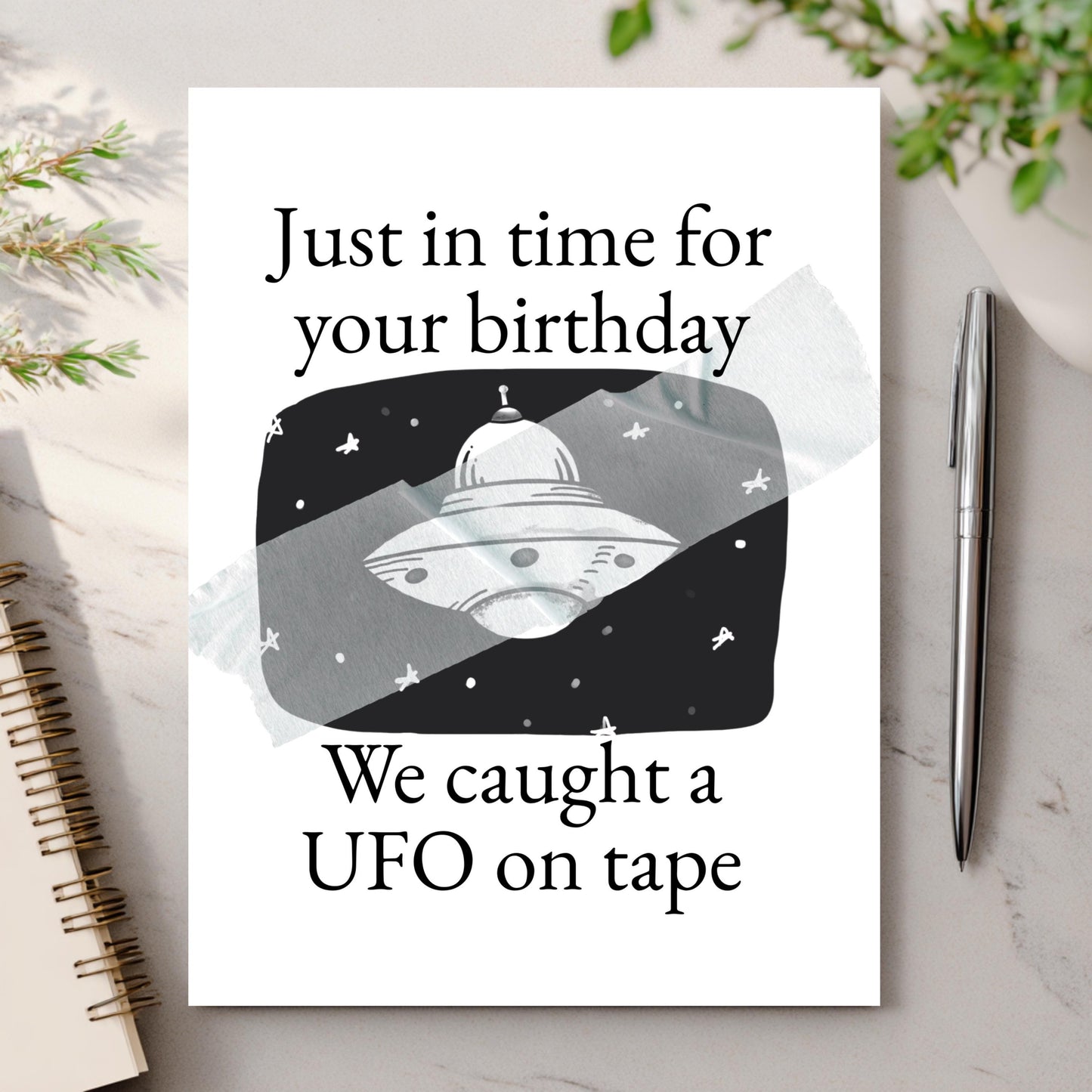 UFO Happy Birthday Card