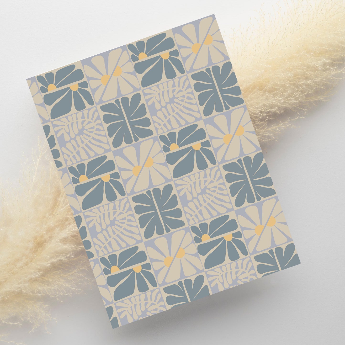 Slate Blue Geometric Greeting Card