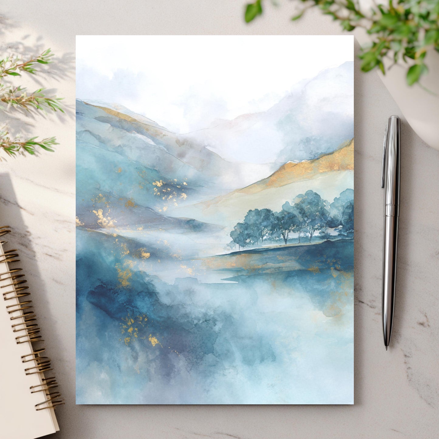 Abstract Landscape Watercolor Card
