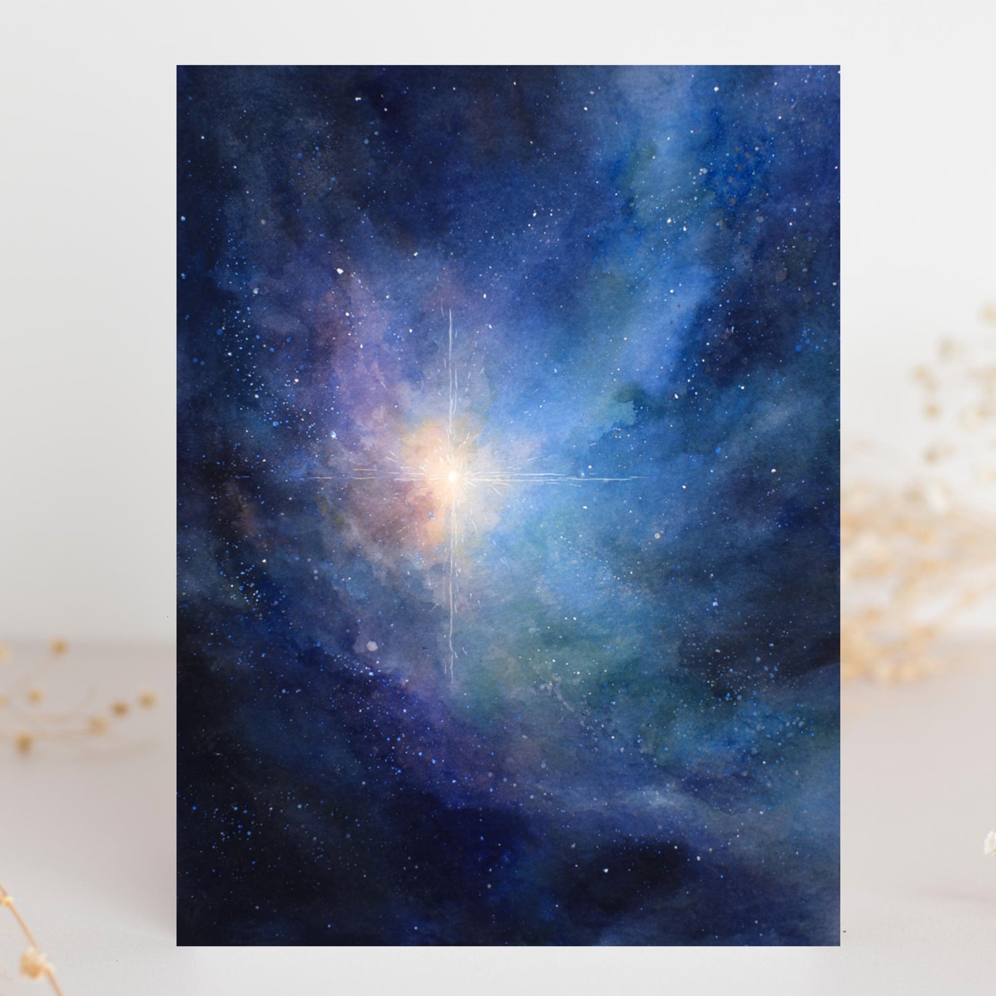 Watercolor Galaxy Greeting Card