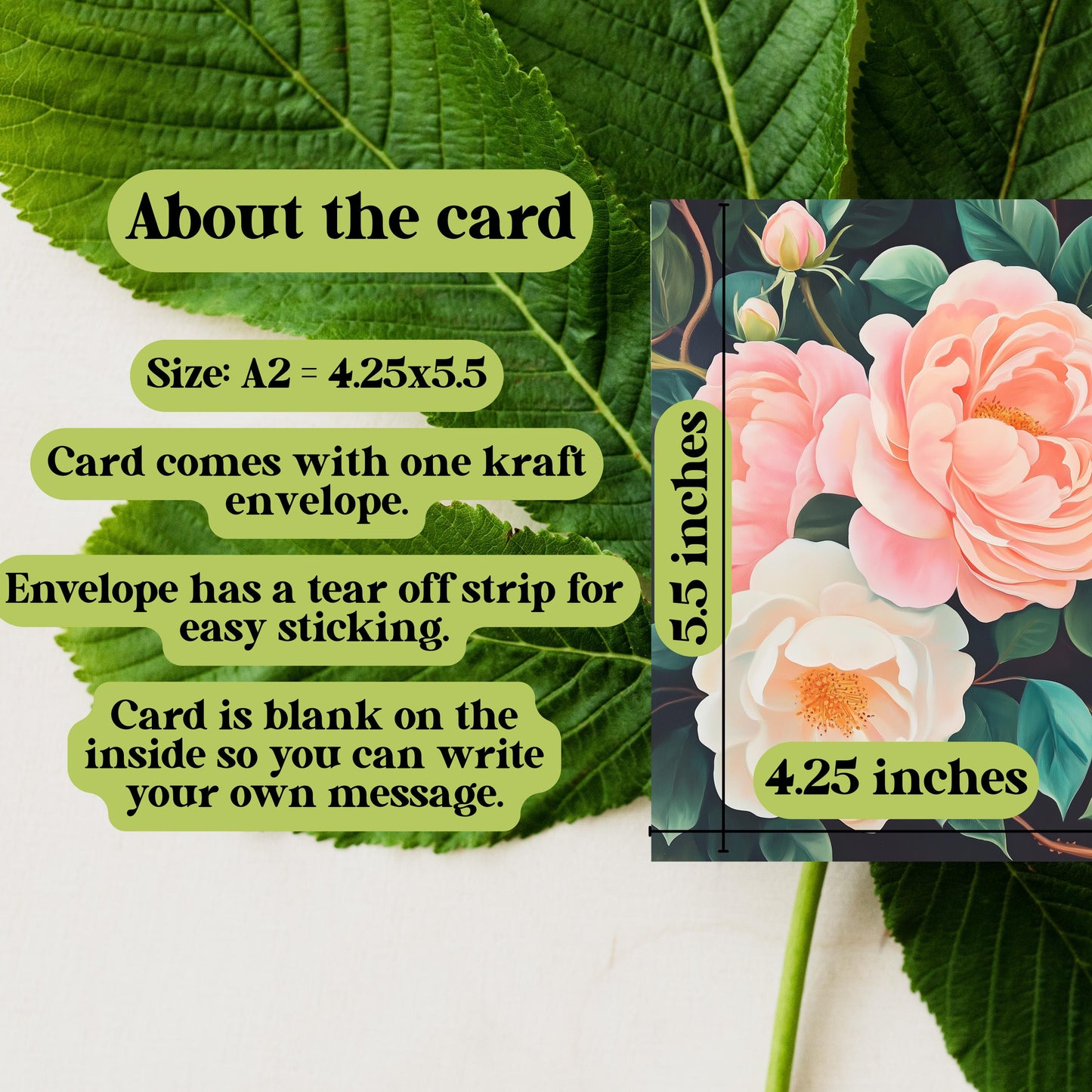 Moody Pink Peony Greeting Card