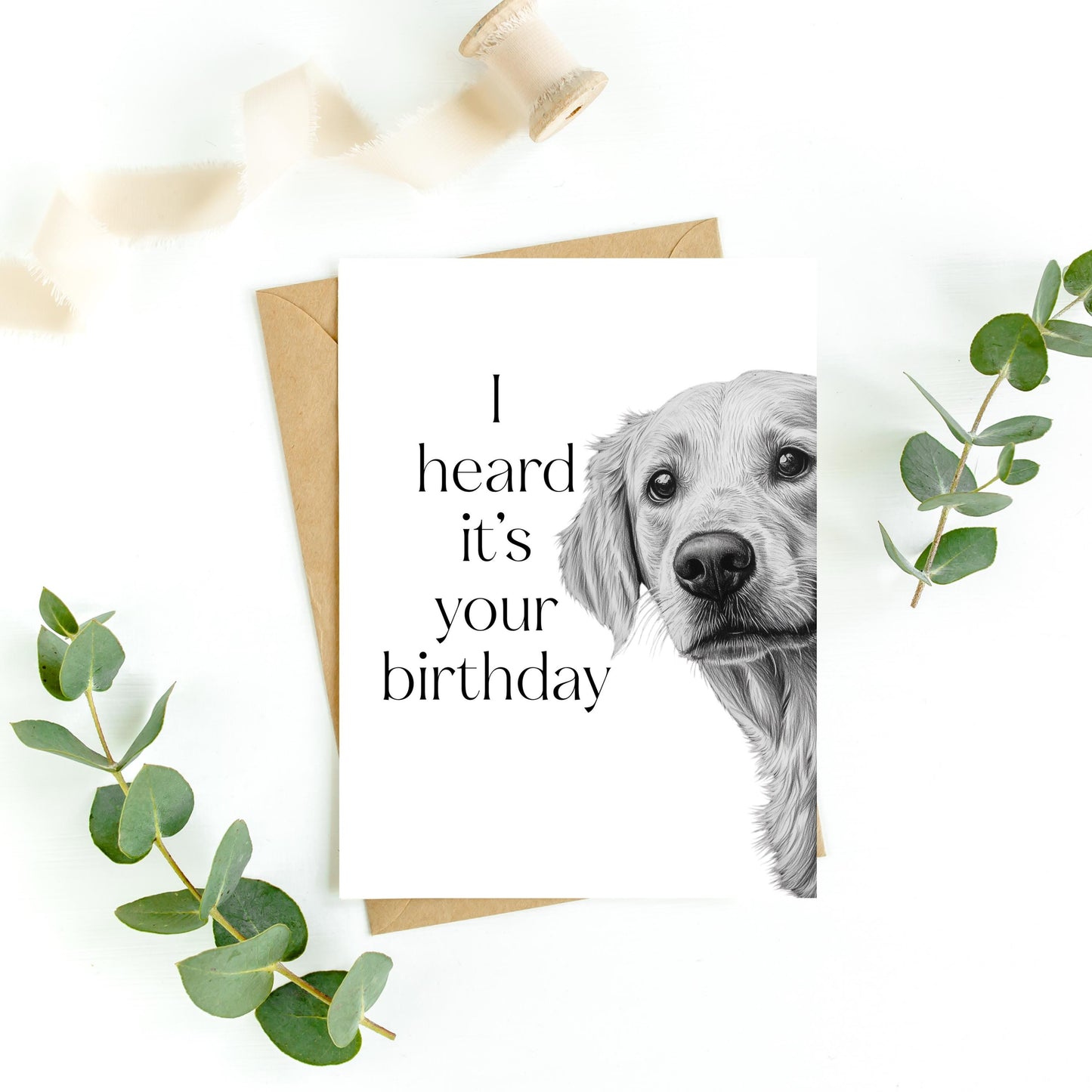 Golden Retriever Birthday Card
