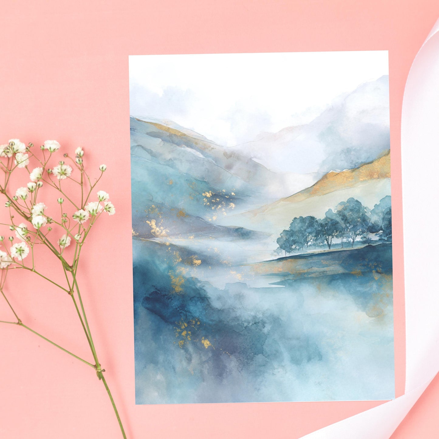 Abstract Landscape Watercolor Card