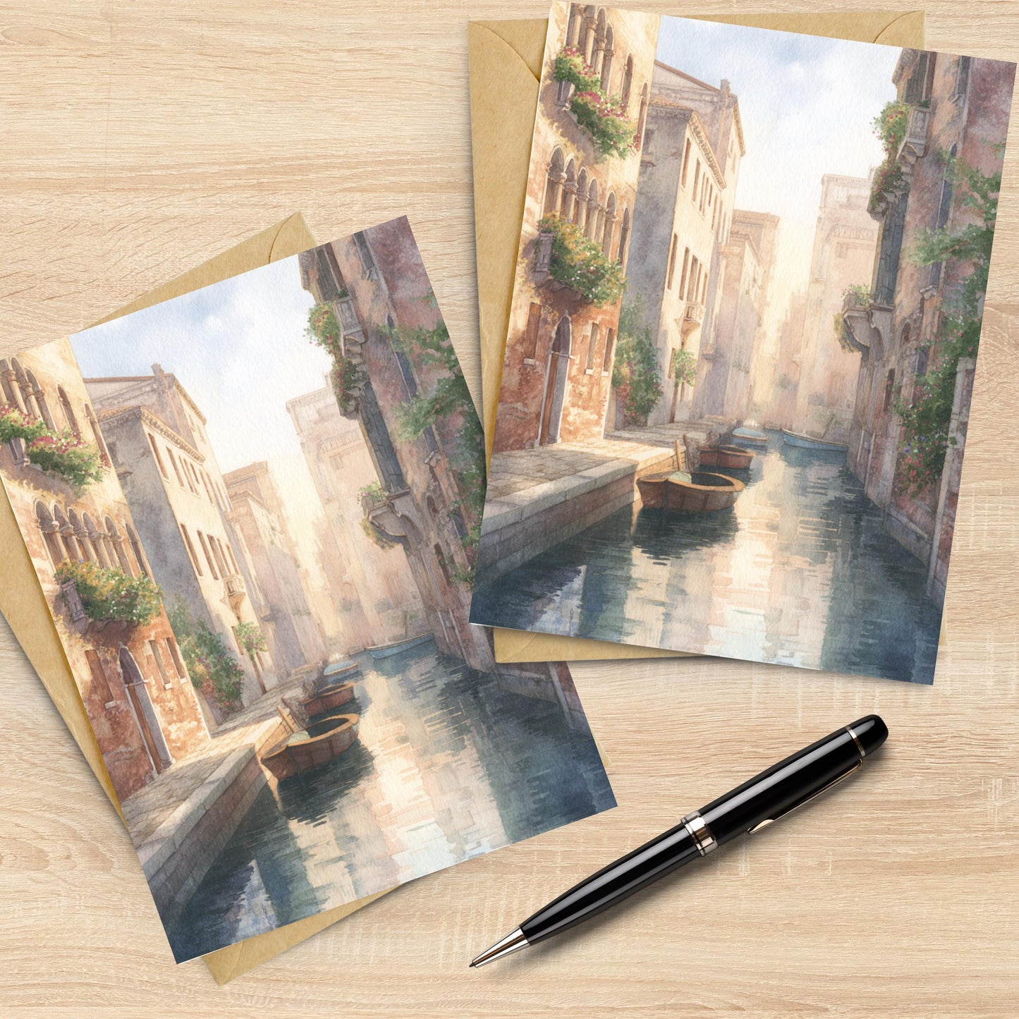 Watercolor Venice Canal Greeting Card