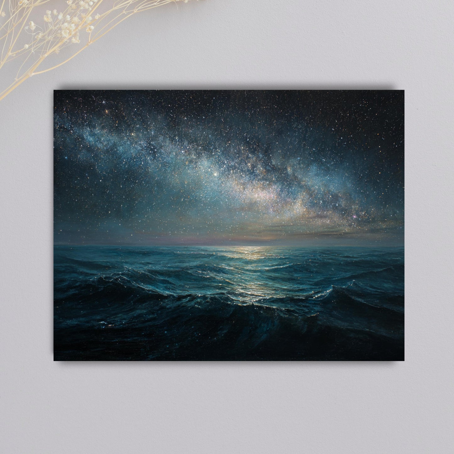 Starry Night Ocean Greeting Card