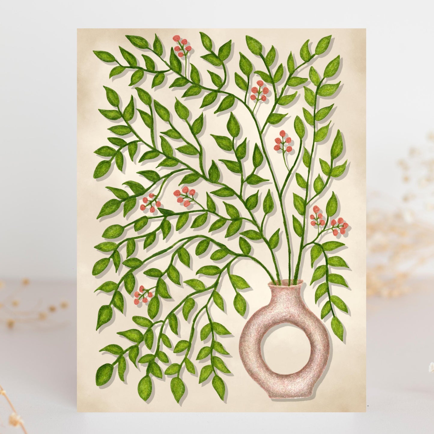 Hand-Drawn Botanical Greeting Card