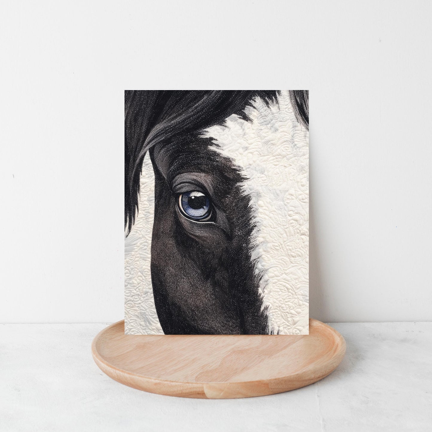 Black and White Horse Greeting Card