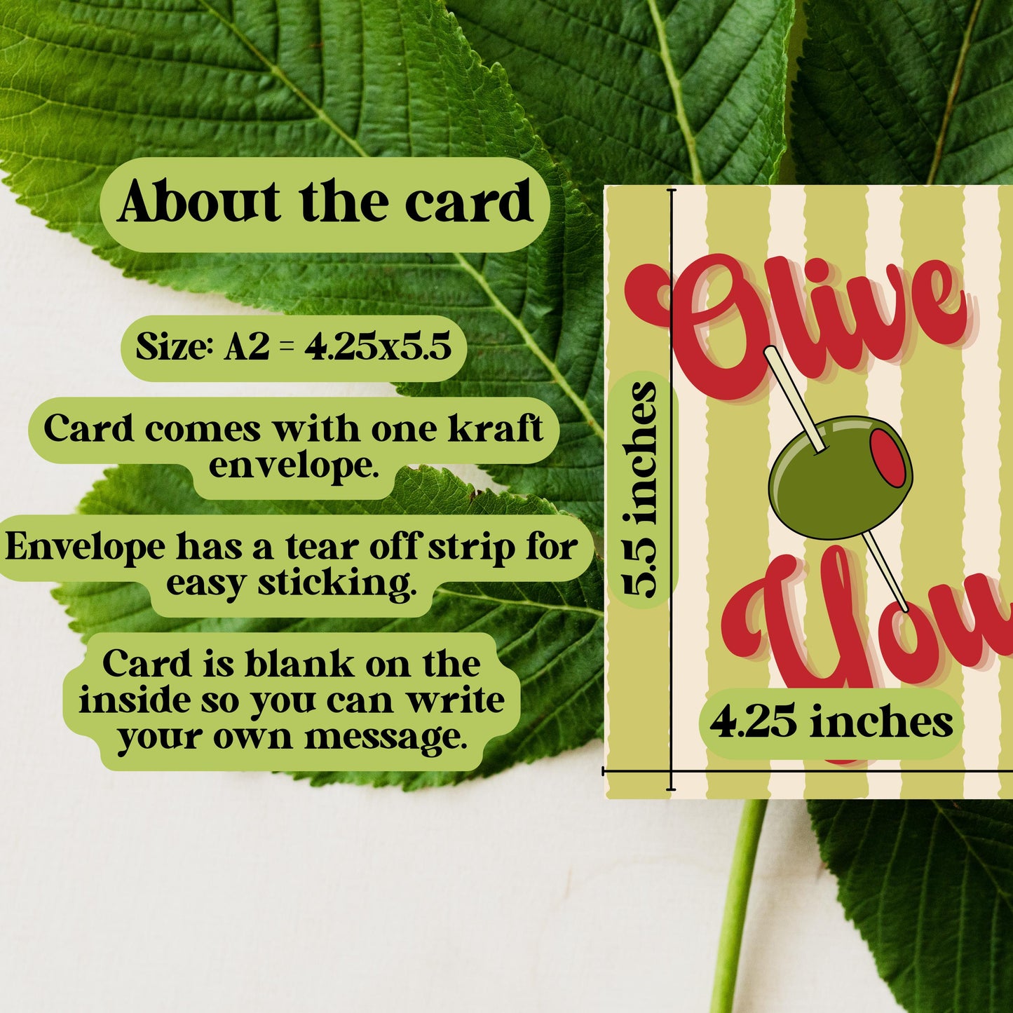Olive You Card (I Love You)