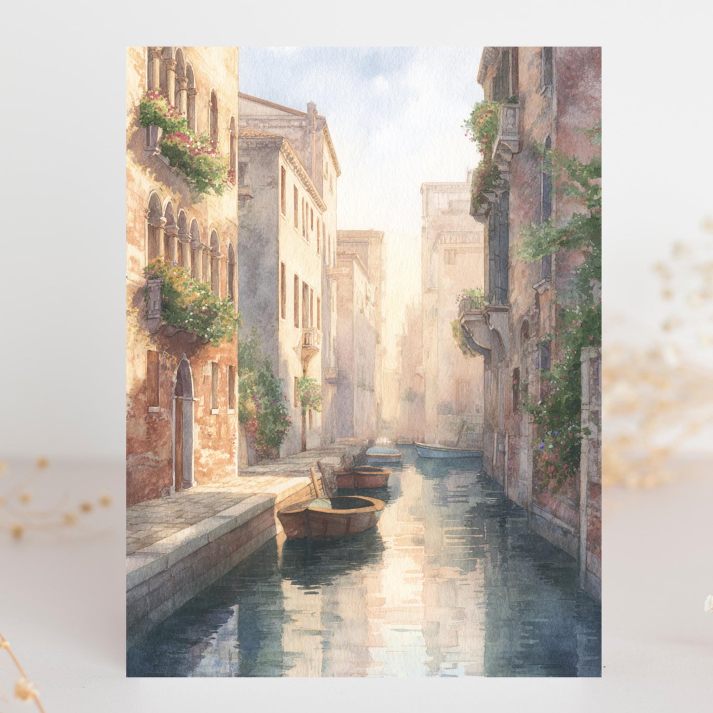 Watercolor Venice Canal Greeting Card