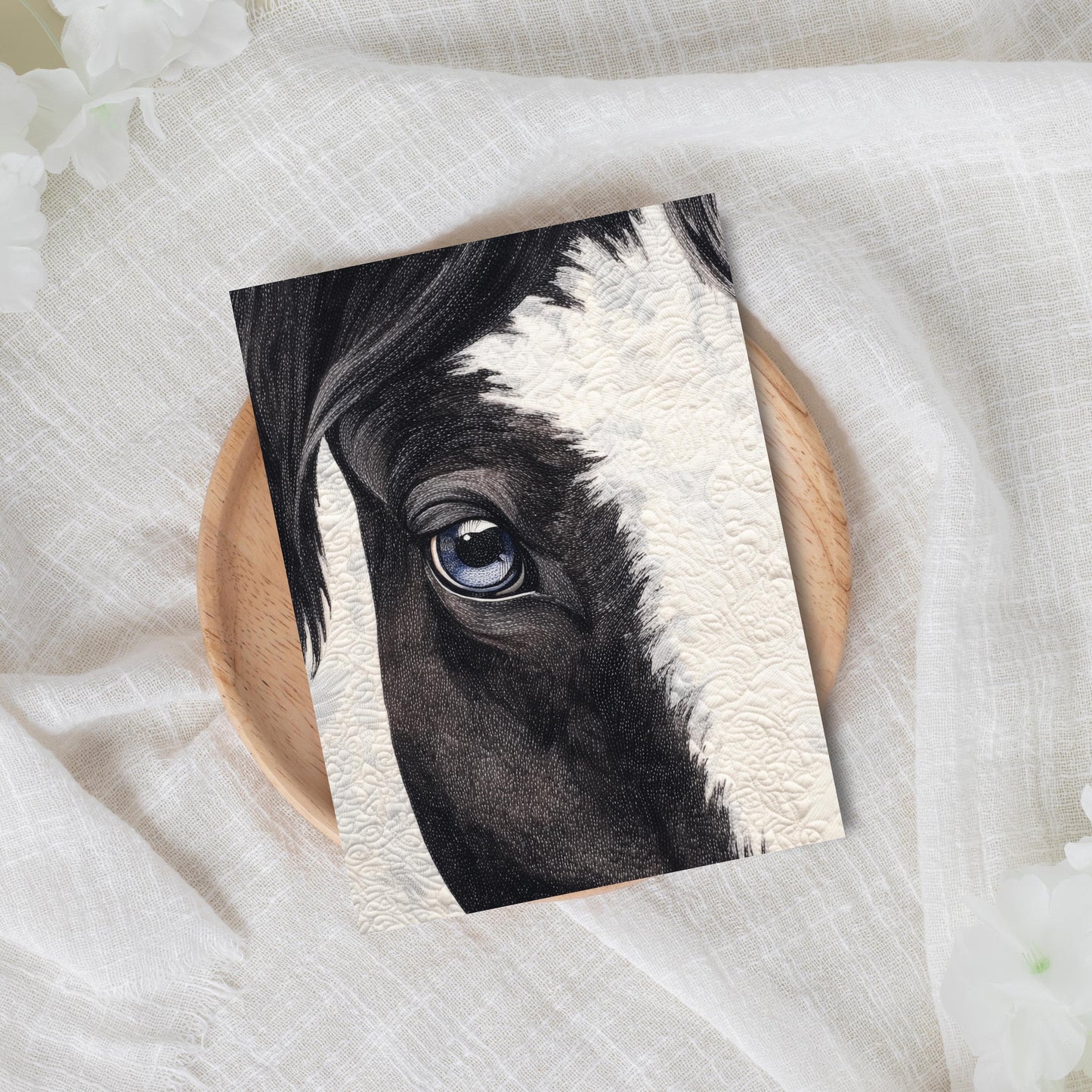 Black and White Horse Greeting Card