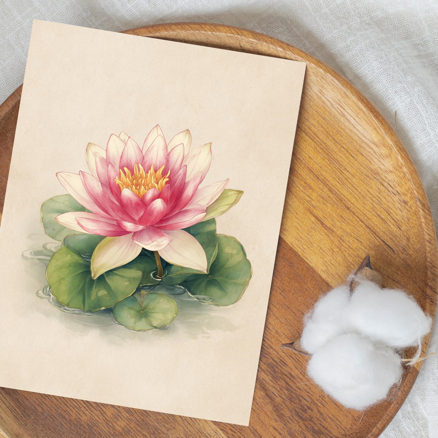 Watercolor Water Lily Greeting Card