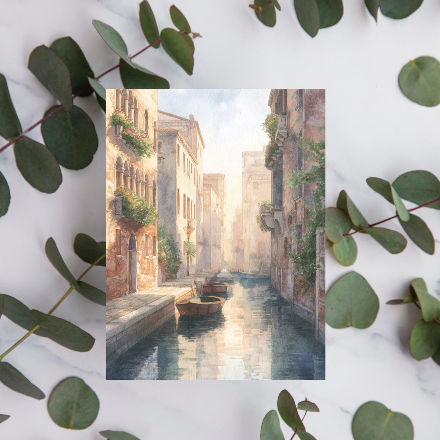 Watercolor Venice Canal Greeting Card
