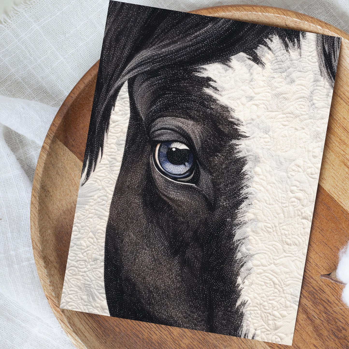 Black and White Horse Greeting Card