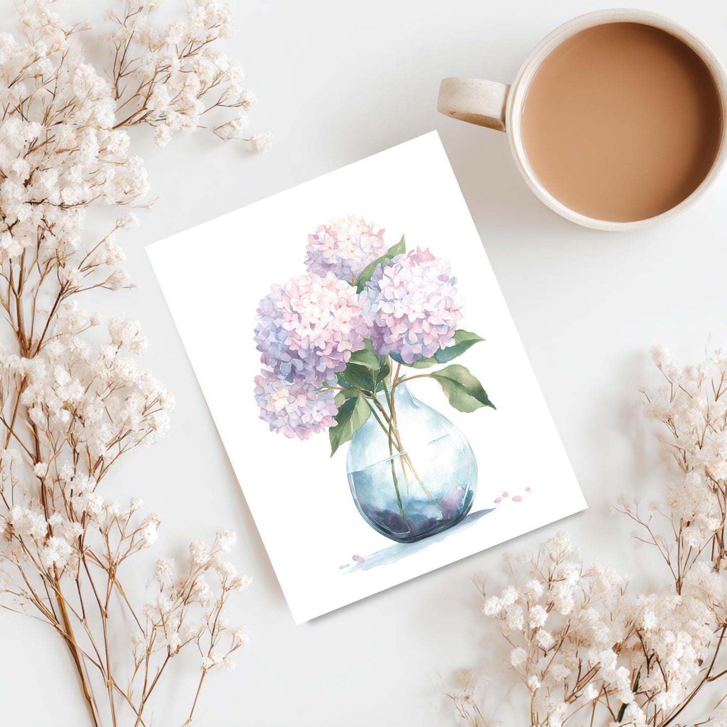 Watercolor Hydrangea Greeting Card