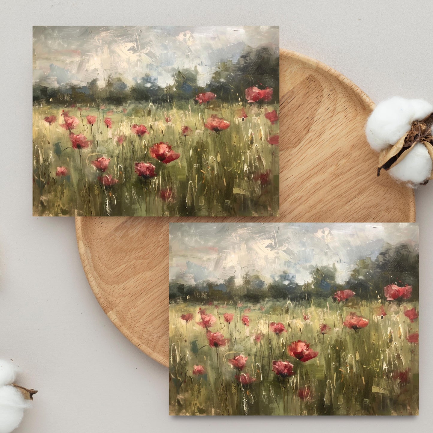 Impressionist Red Poppy Field Greeting Card