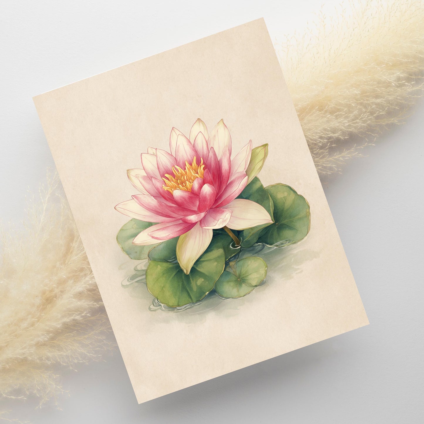 Watercolor Water Lily Greeting Card