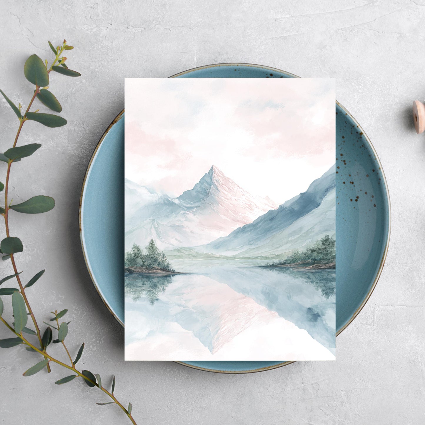 Pastel Watercolor Mountain Greeting Card