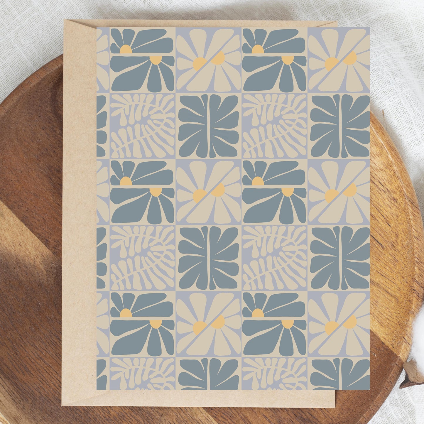 Slate Blue Geometric Greeting Card
