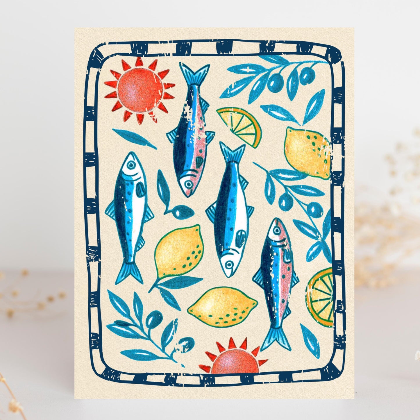 Mediterranean Sardine & Lemon Greeting Card