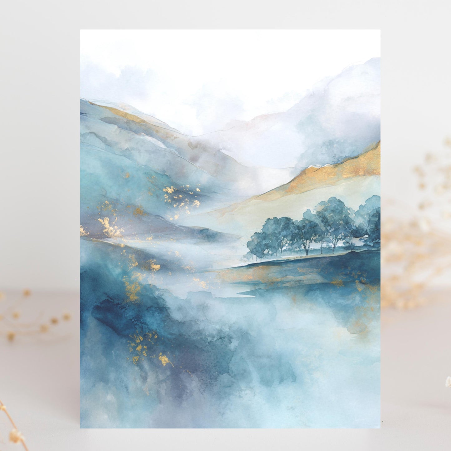 Abstract Landscape Watercolor Card