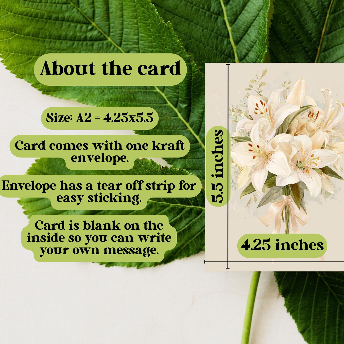 White Lily Bouquet Greeting Card
