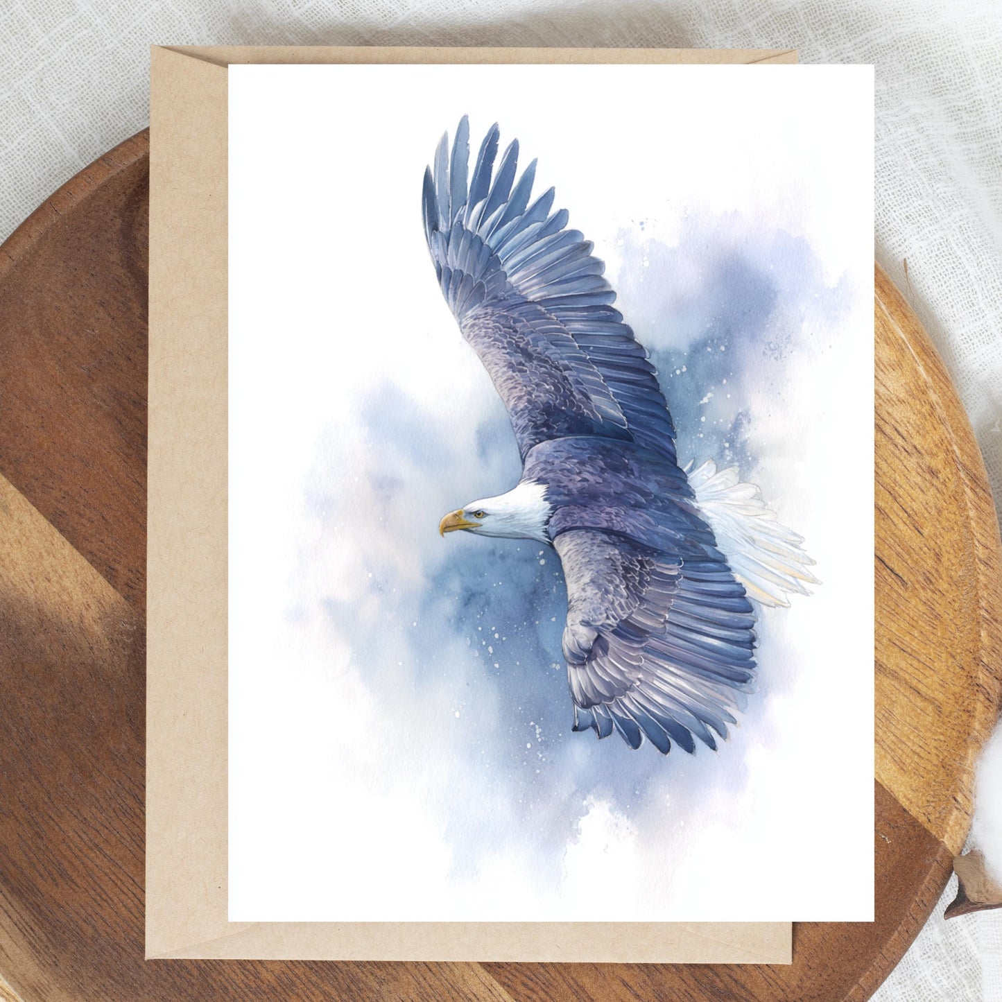 Watercolor Bald Eagle Greeting Card