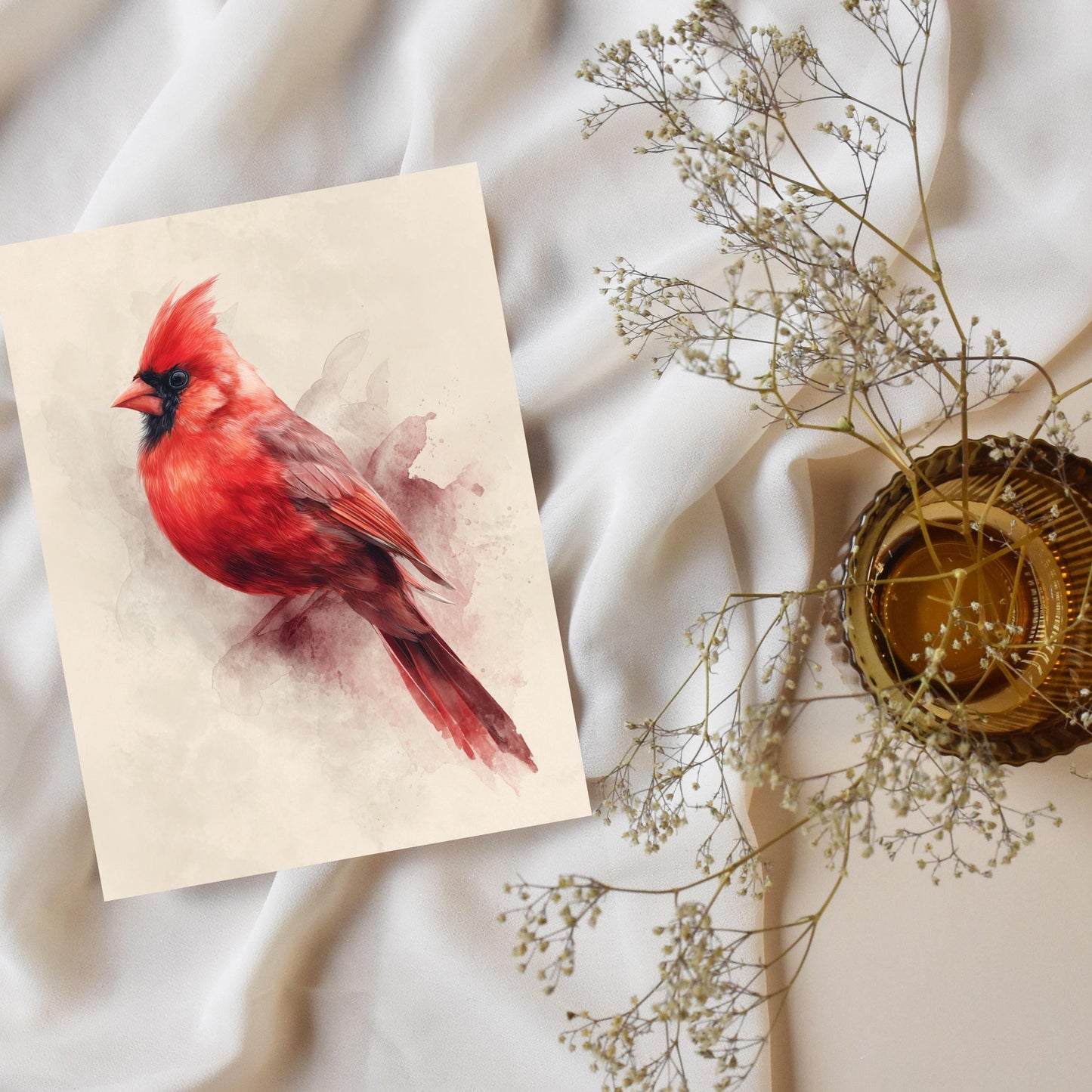 Watercolor Cardinal Greeting Card