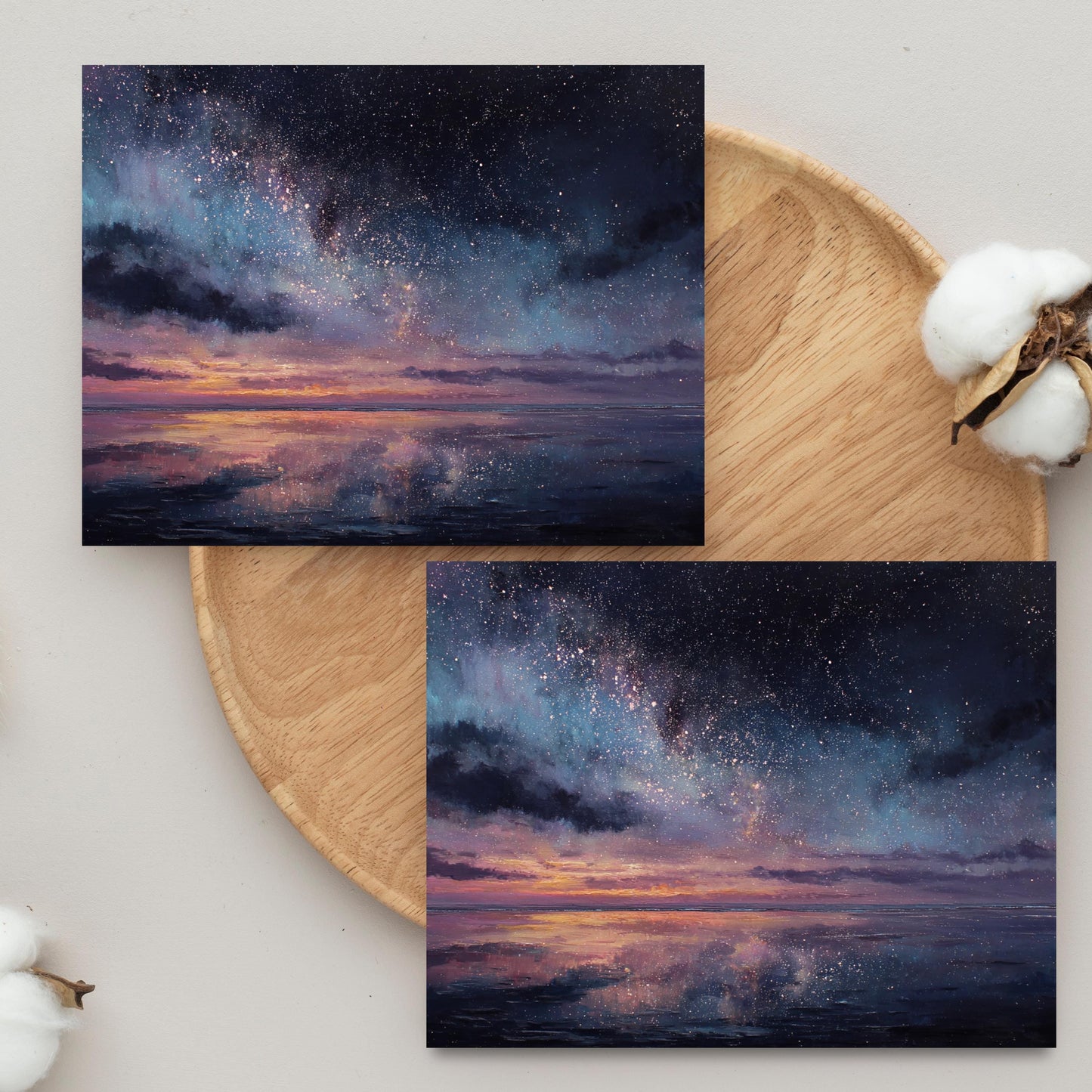Starry Sunset Ocean Greeting Card