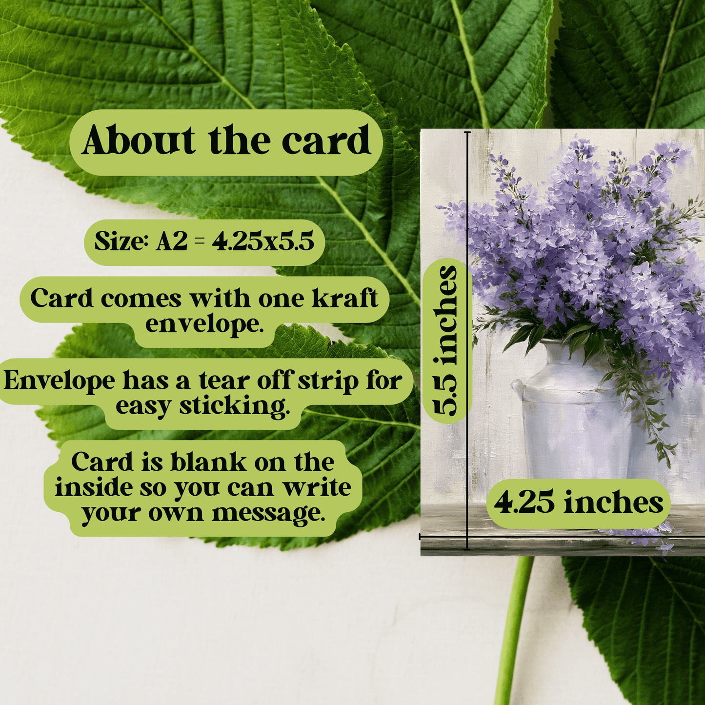 Rustic Lilac Greeting Note Card