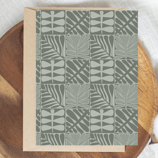 Sage Green Geometric Greeting Card