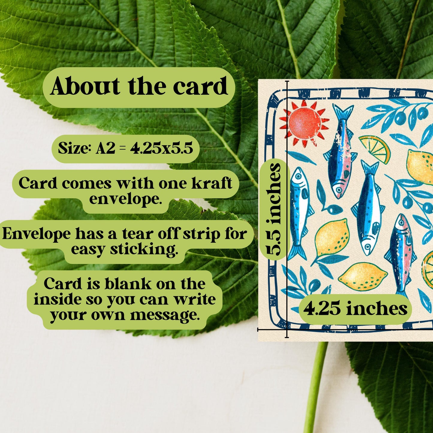 Mediterranean Sardine & Lemon Greeting Card