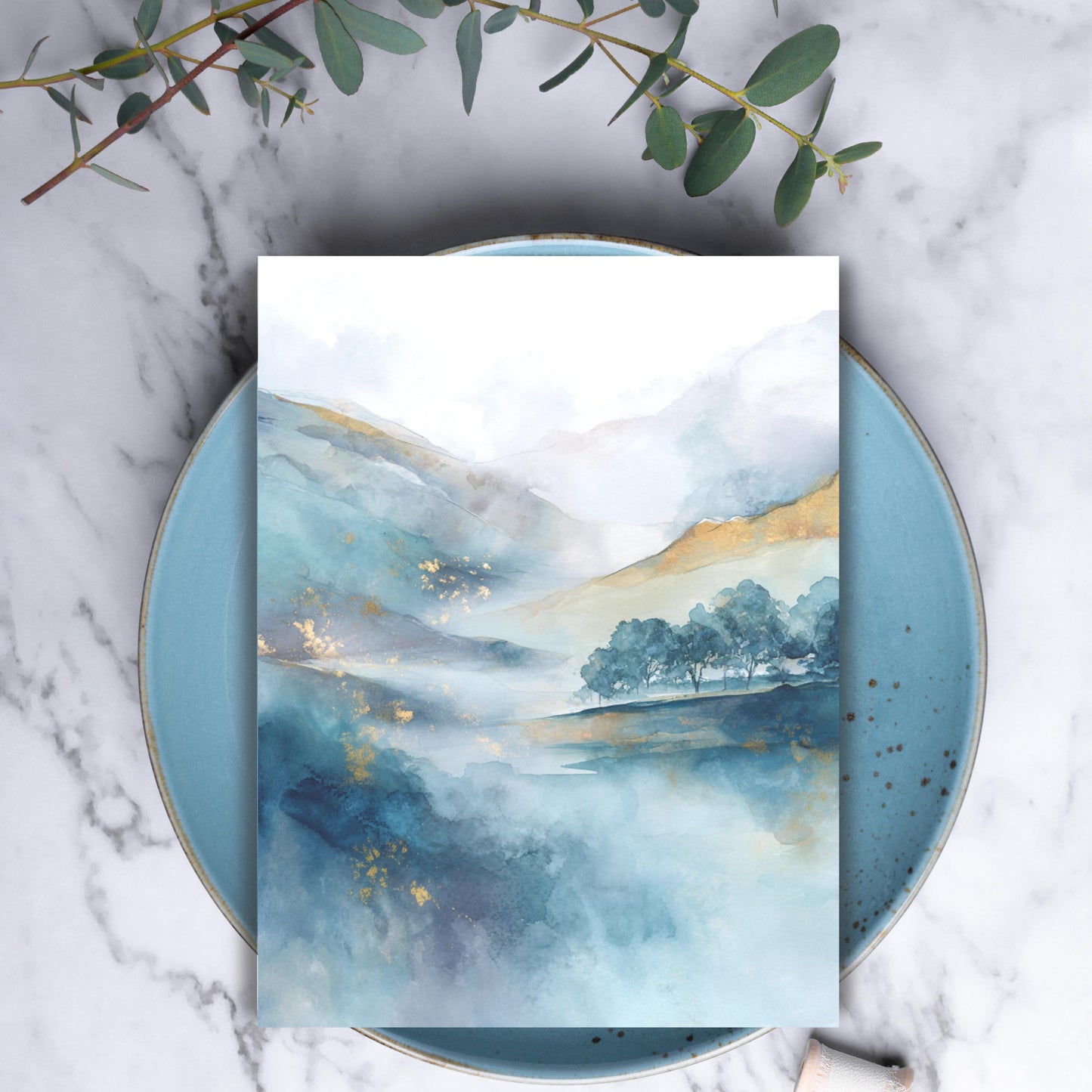 Abstract Landscape Watercolor Card