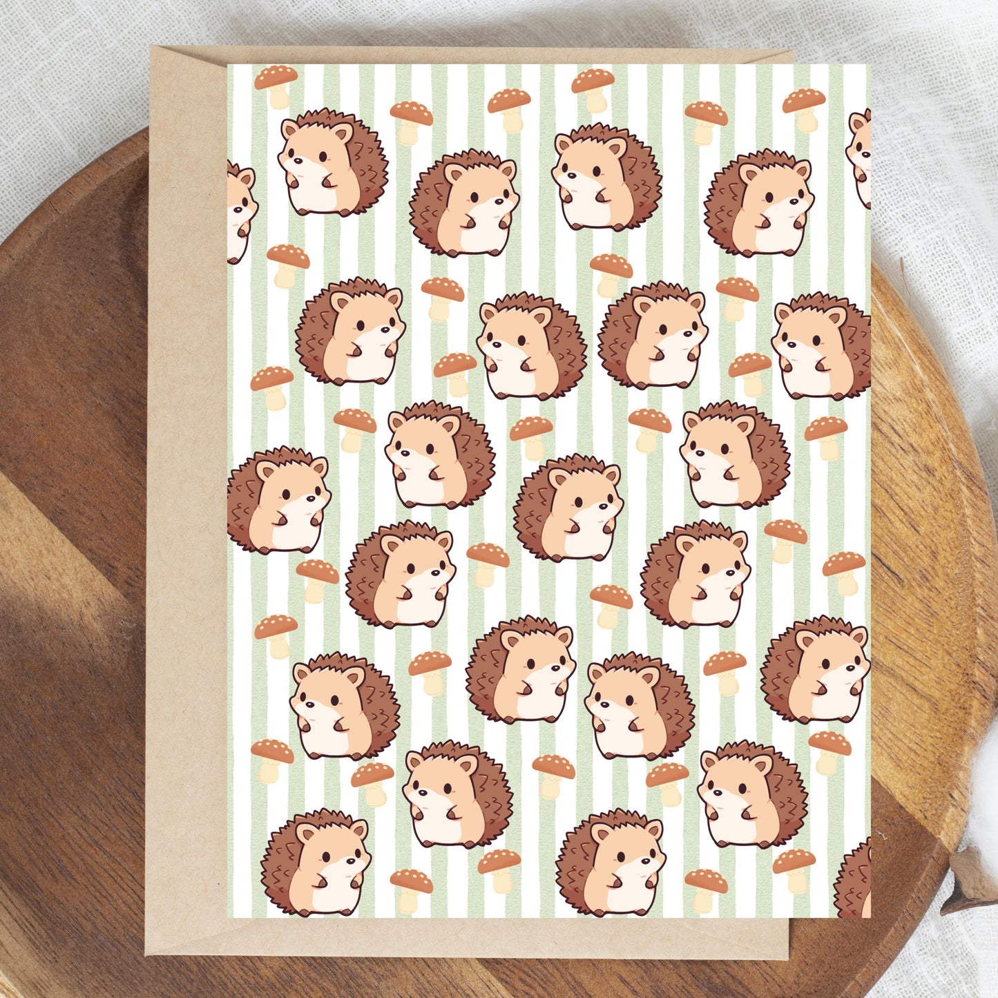 Kawaii Hedgehog Greeting Card