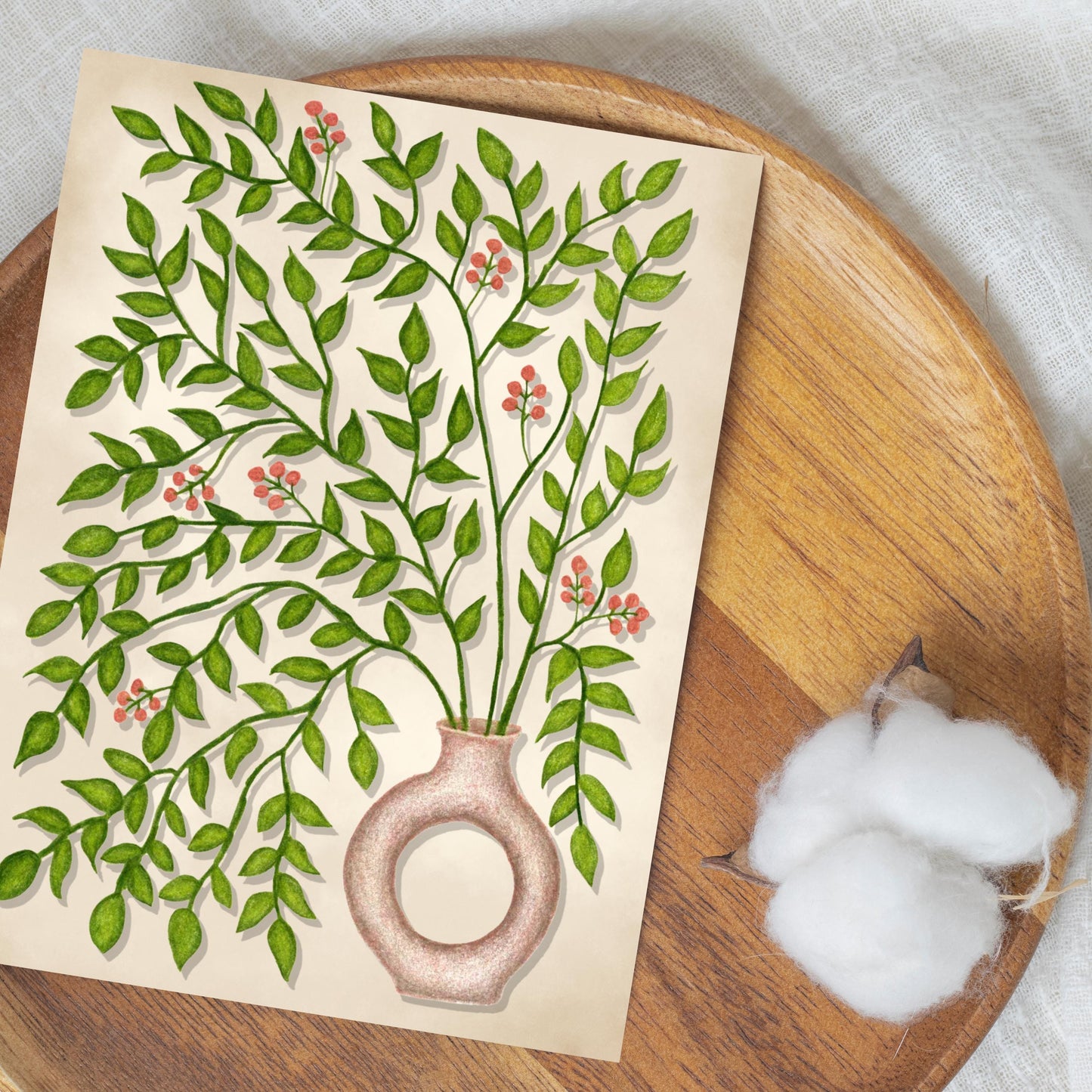 Hand-Drawn Botanical Greeting Card
