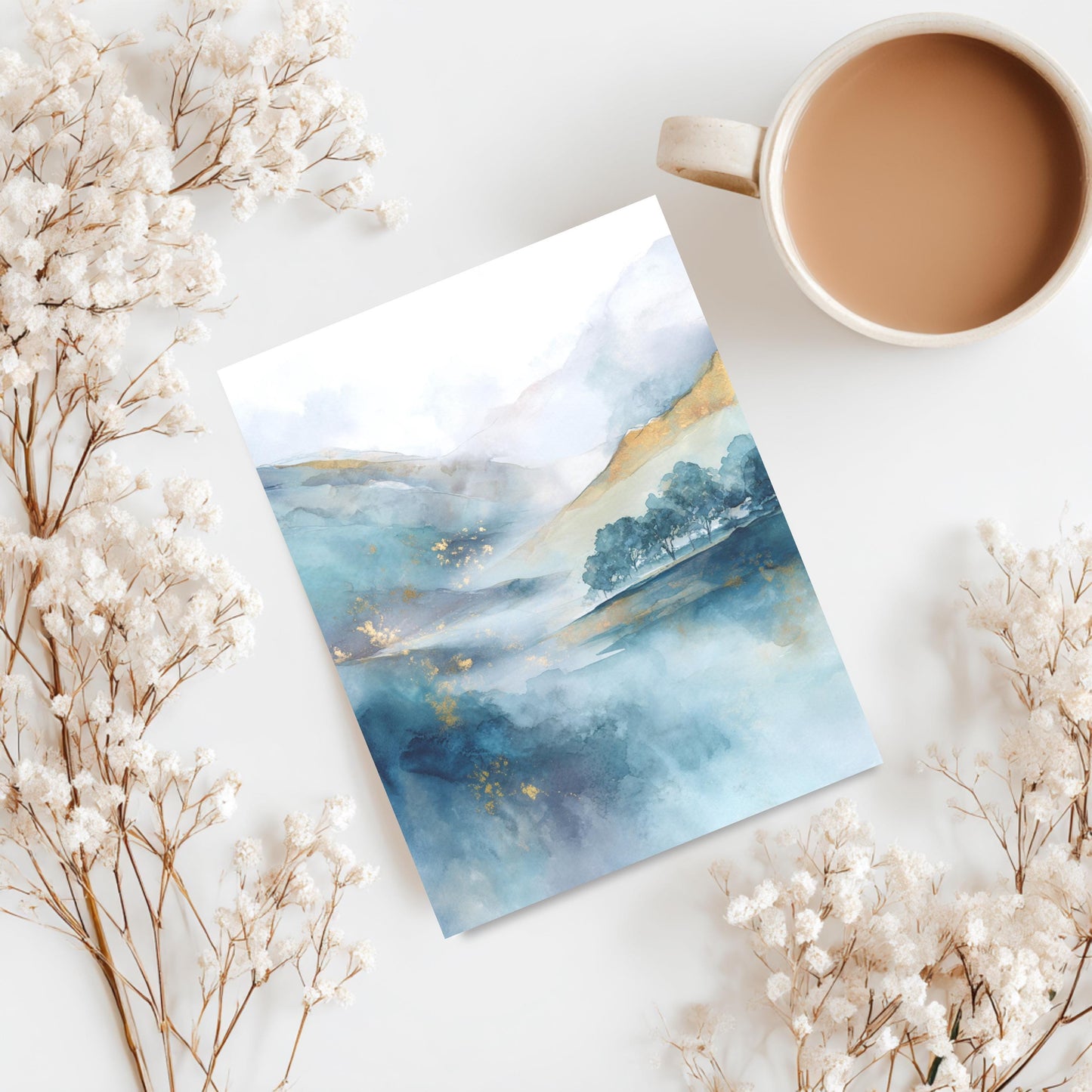 Abstract Landscape Watercolor Card