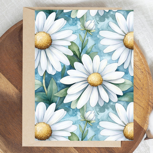 Watercolor Daisy Greeting Card