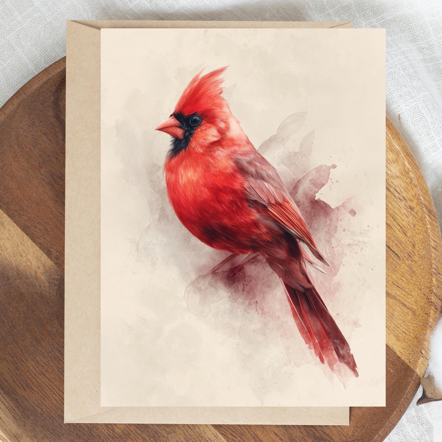 Watercolor Cardinal Greeting Card