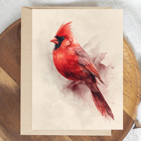 Watercolor Cardinal Greeting Card