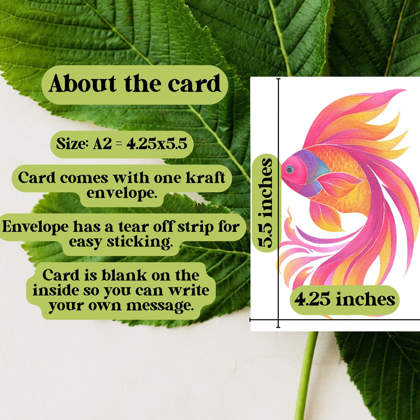 Vibrant Fish Greeting Card: Scandinavian Art Style, Thinking of You